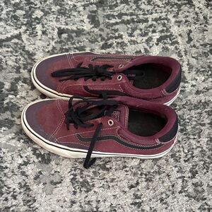 Vans Men's Maroon and Black Sneakers